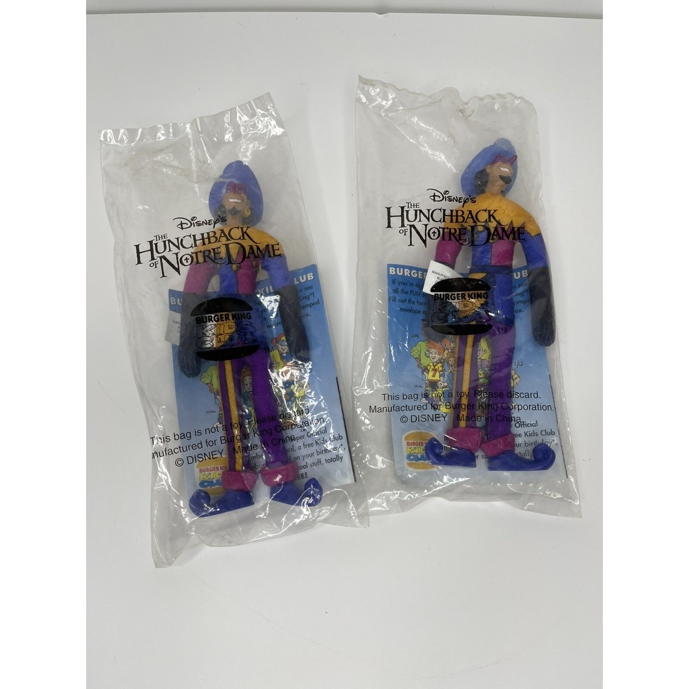 2 Burger King The Hunchback of Notre Dame Plush Jester Toy Figurine